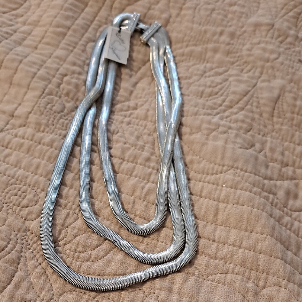 Modern Silver Multi-Strand Necklace
